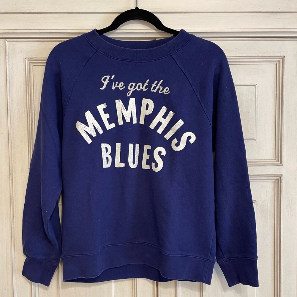 I’ve Got Th Memphis Blues J. Crew Sweatshirt Navy Size M